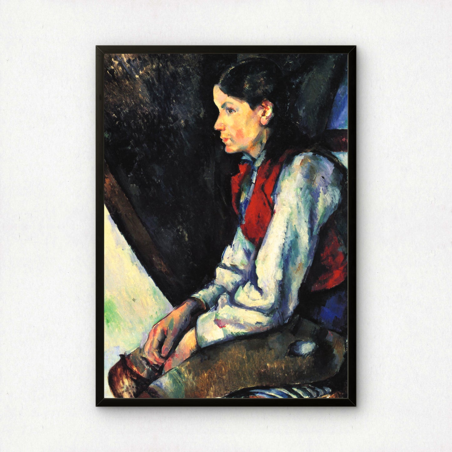 Le Garçon au gilet rouge by Paul Cezanne Print | Premium Giclee Art Print | Post-Impressionist Wall Art | Museum Quality Reproduction | Fine Art Print