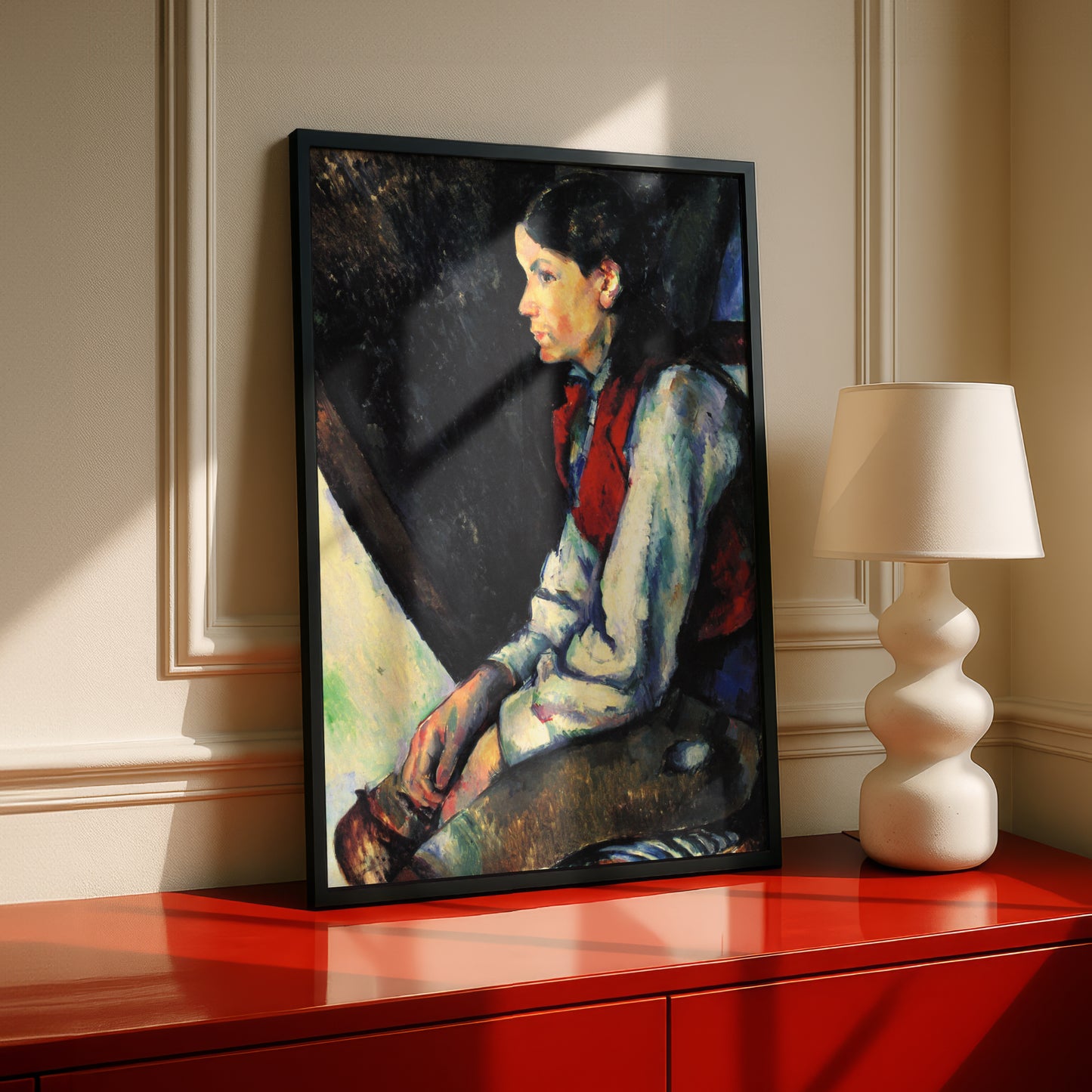 Le Garçon au gilet rouge by Paul Cezanne Print | Premium Giclee Art Print | Post-Impressionist Wall Art | Museum Quality Reproduction | Fine Art Print