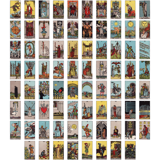 Complete Set of 78 Rider-Waite-Smith Tarot Card Deck Giclée Fine Art Prints