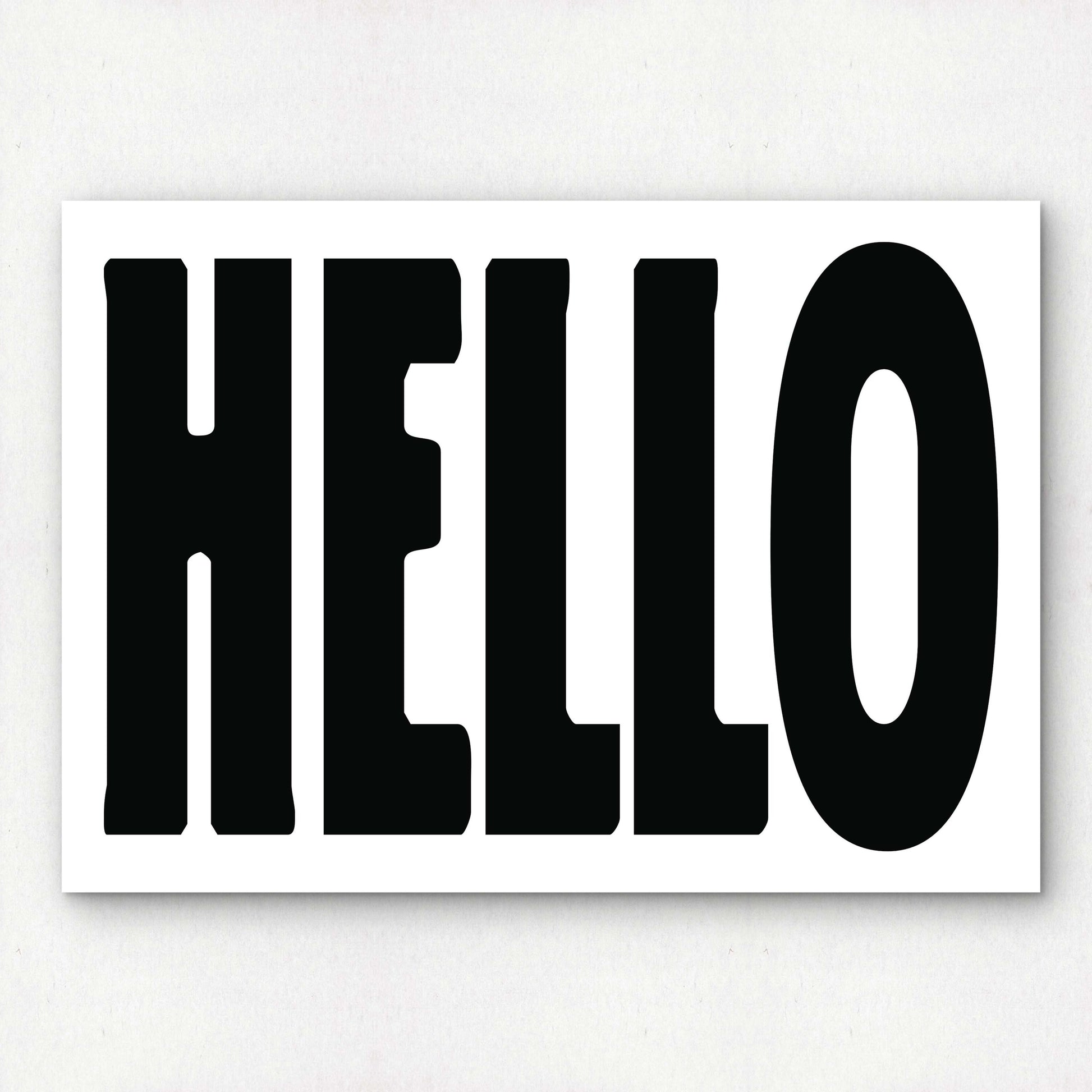 HELLO | Bold Word Art Print | Simple Greeting Premium Giclée Art Print