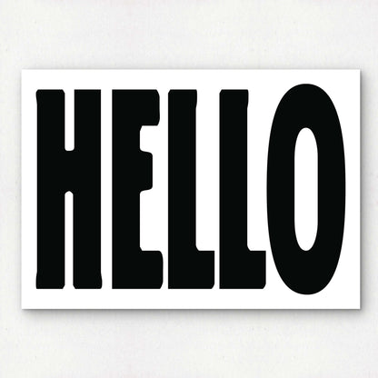 HELLO | Bold Word Art Print | Simple Greeting Premium Giclée Art Print