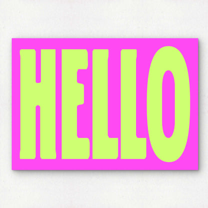 HELLO | Bold Word Art Print | Simple Greeting Premium Giclée Art Print