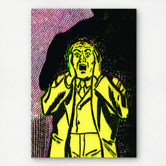 Screaming Man in Yellow Vintage Horror Comic Pop Art Wall Decor | Premium Giclée Art Print | 1950s Comic Book | Unframed
