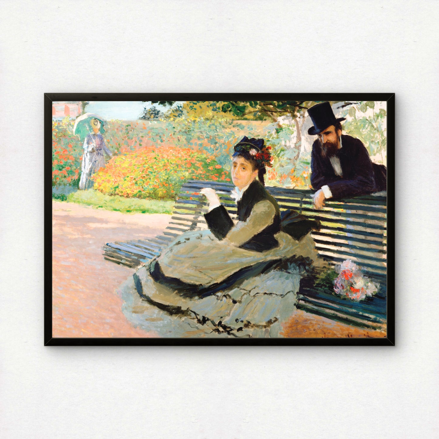 Monet Camille Monet on a Garden Bench Art Print | Giclee Fine Art Reproduction | Impressionist Wall Decor