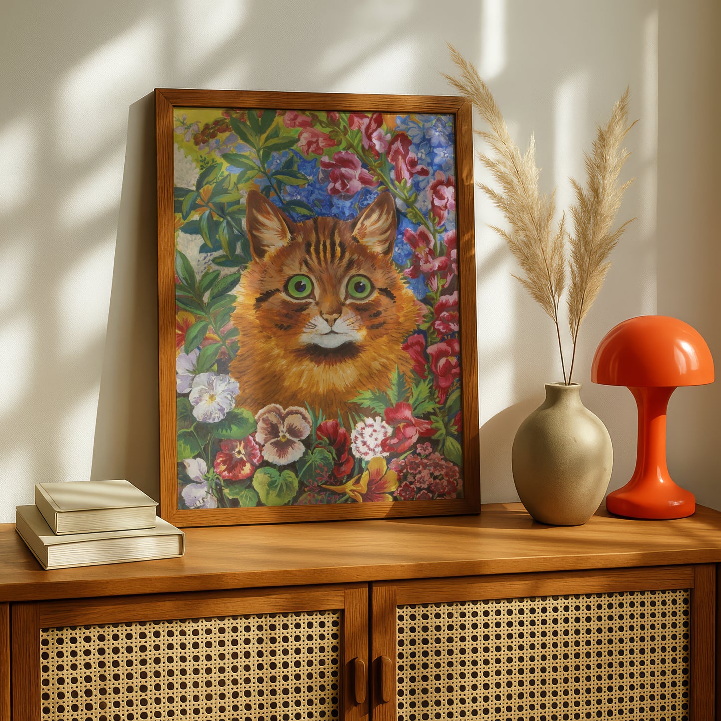 Louis Wain: Cat Amongst Flowers | Giclée Fine Art Print | Gift for Cat Person