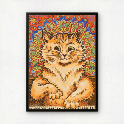 Louis Wain: Cat Playing a Piano | Cat Pianist Poster | Giclée Fine Art Print