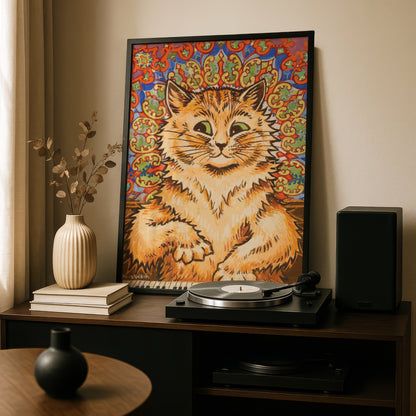 Louis Wain: Cat Playing a Piano | Cat Pianist Poster | Giclée Fine Art Print