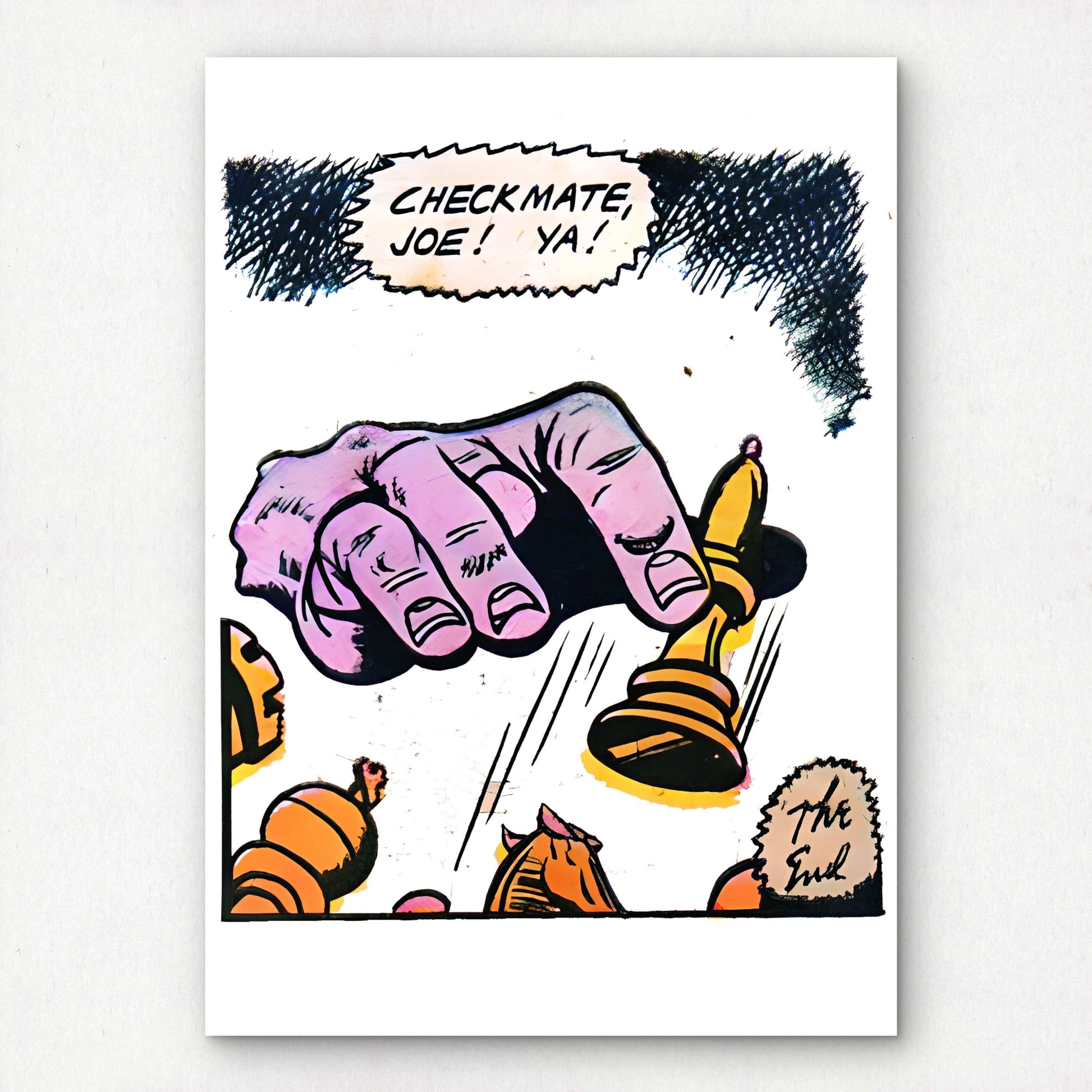Chess Themed 1950s Comic Premium Giclée Art Print | A4 A3 Pop Art Wall Decor | Retro Artwork | "Checkmate" | Unframed