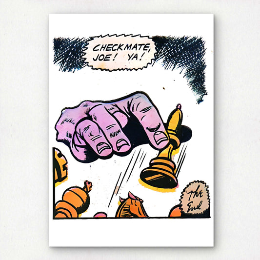Chess Themed 1950s Comic Premium Giclée Art Print | A4 A3 Pop Art Wall Decor | Retro Artwork | "Checkmate" | Unframed