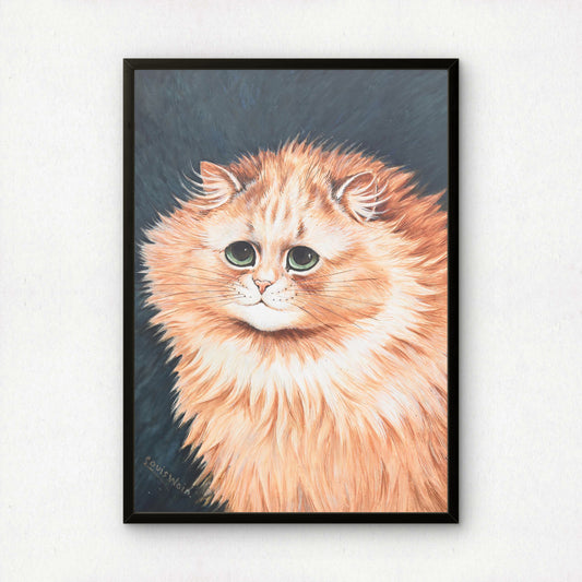 Louis Wain: Charming Ginger Cat | Giclée Fine Art Print | Cat Poster for Cat Lovers