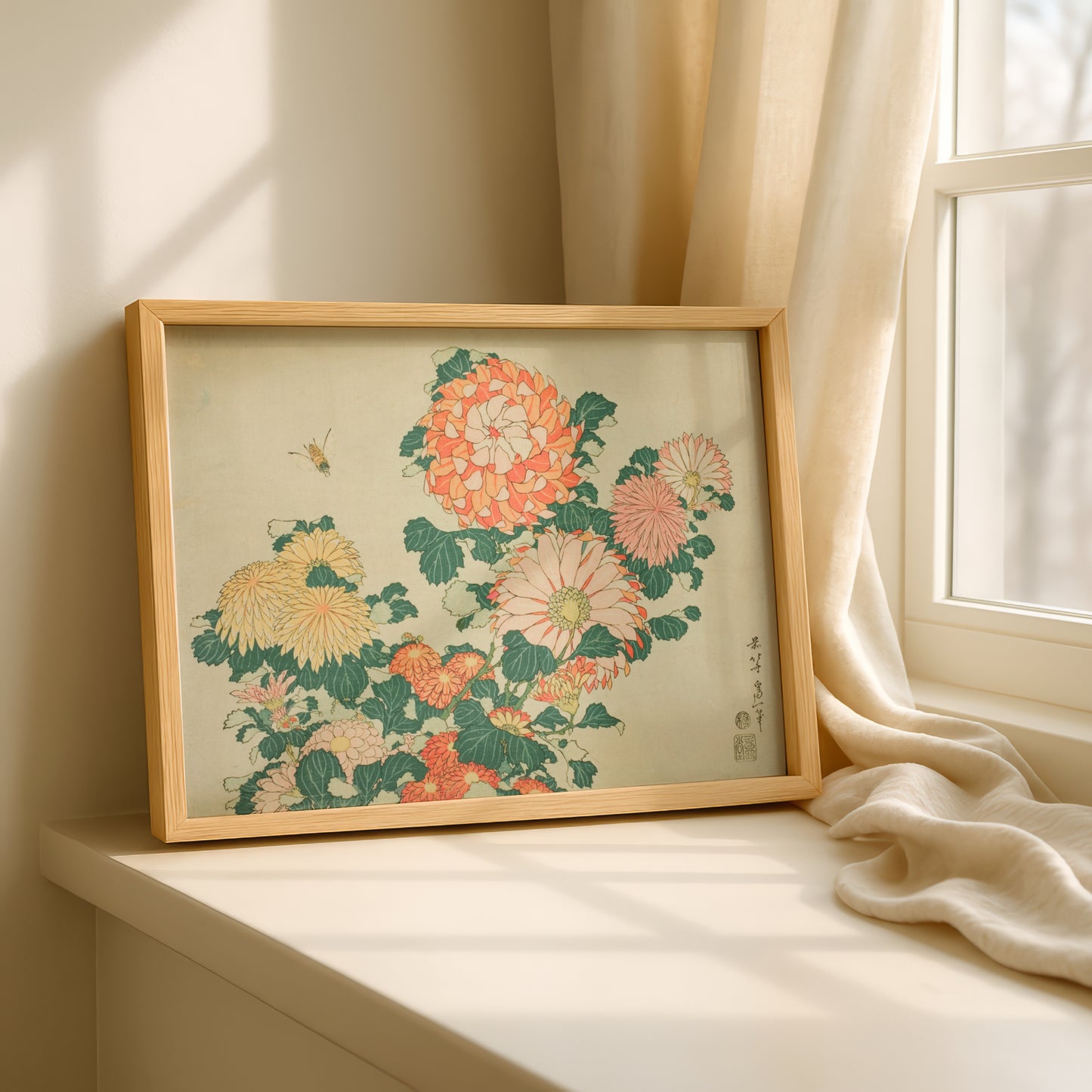 Chrysanthemum and Horsefly by Katsushika Hokusai | Premium Art Print