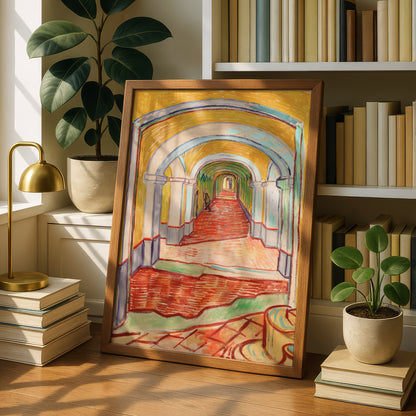 Corridor in the Asylum by Vincent Van Gogh | Premium Giclée Art Print | Museum Quality Wall Art