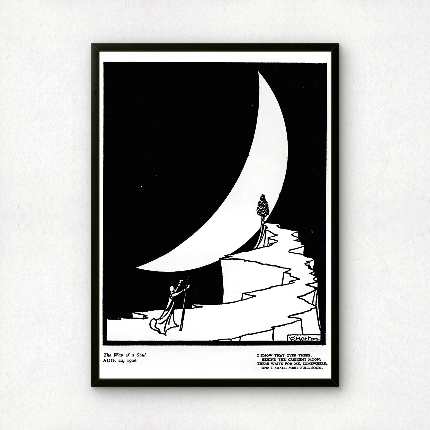 Crescent Moon by William T Horton | Premium B&W Art Print