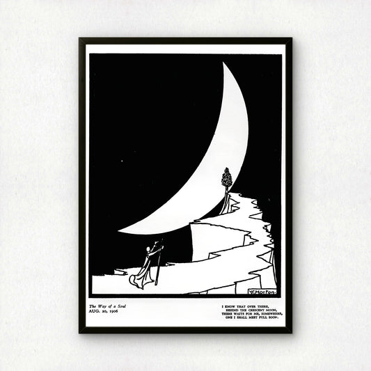 Crescent Moon by William T Horton | Premium B&W Art Print
