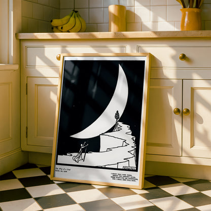 Crescent Moon by William T Horton | Premium B&W Art Print