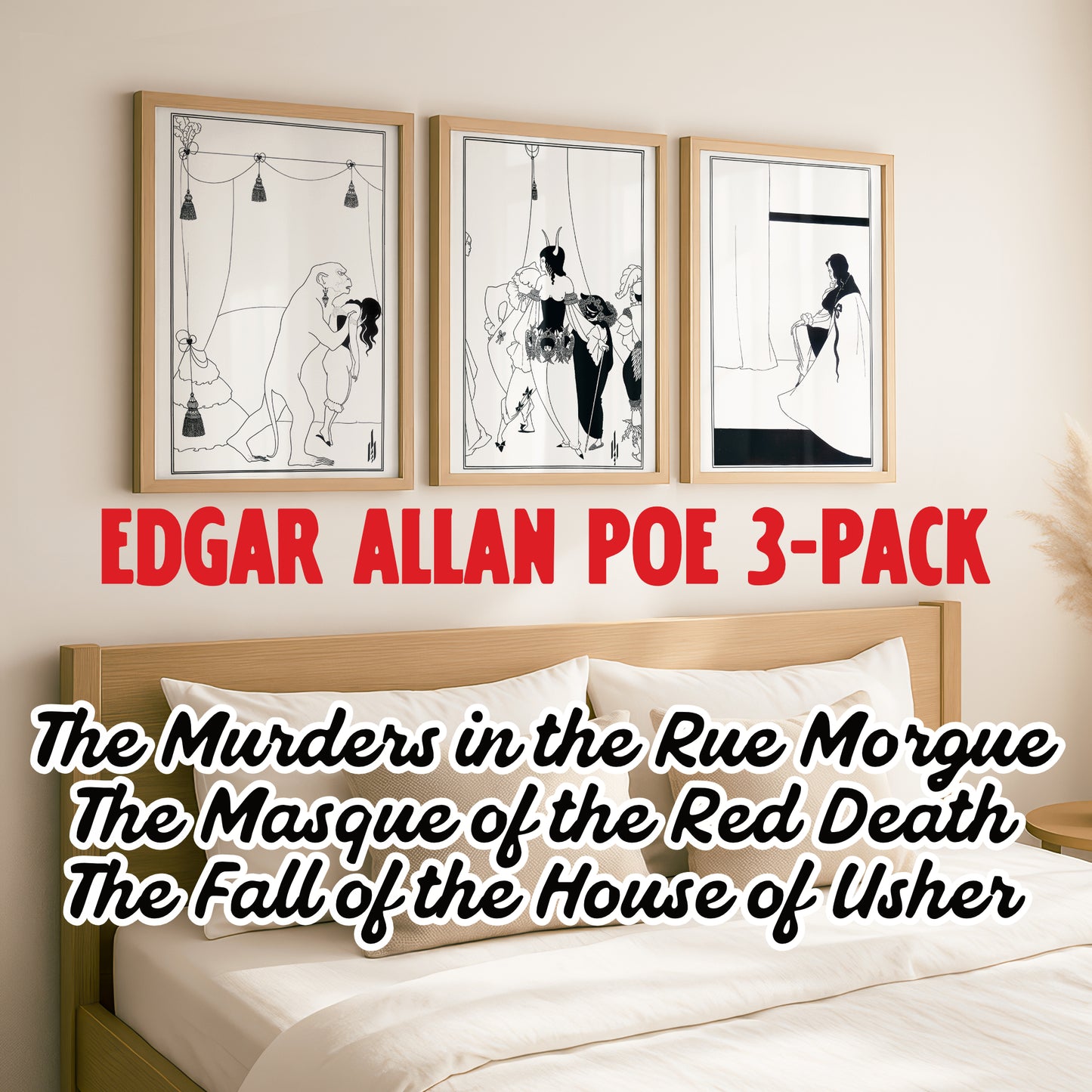 The Fall of the House of Usher by Aubrey Beardsley | Premium B&W Art Print