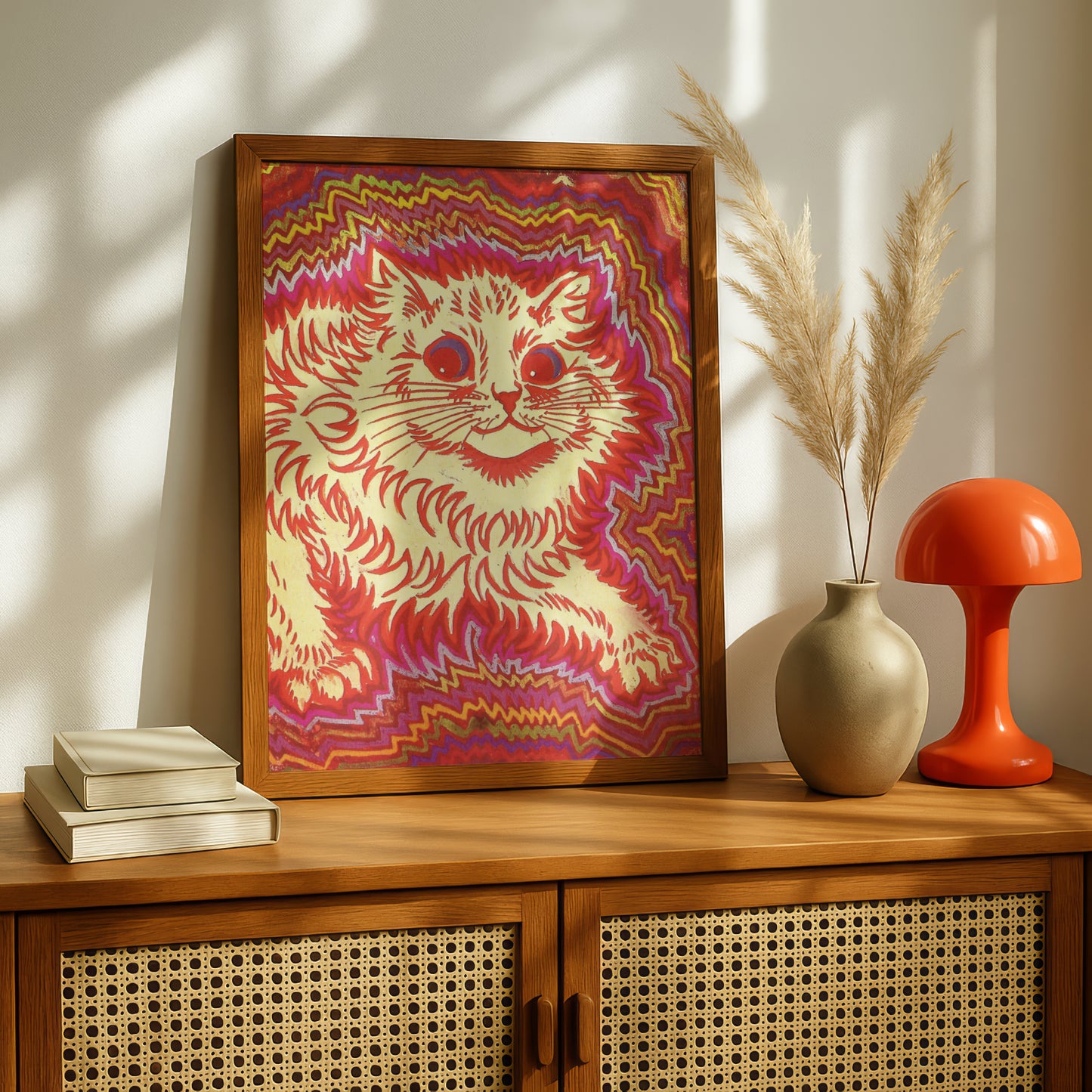 Louis Wain: Electric Cat | Giclée Fine Art Print | Psychedelic Multicoloured Cat Artwork