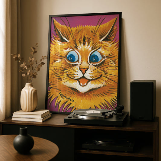 Louis Wain: Enthusiastic Anticipation | Giclée Fine Art Print | Cat Art Home Decor