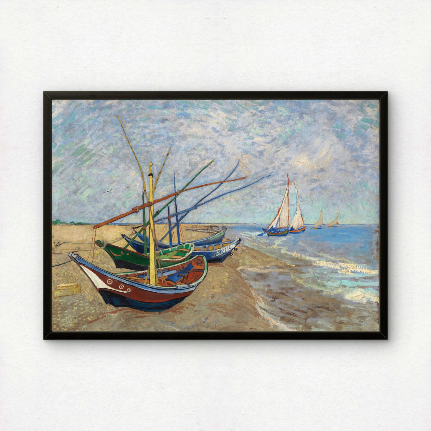 Fishing Boats on the Beach at Saintes-Maries by Vincent Van Gogh | Premium Giclée Art Print | Museum Quality Wall Art