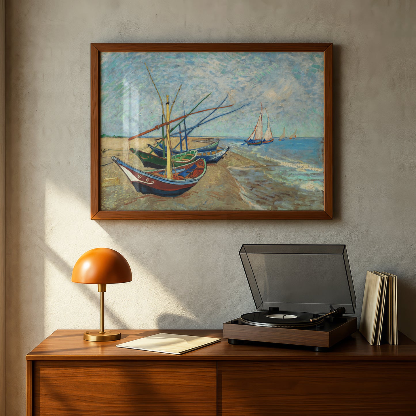 Fishing Boats on the Beach at Saintes-Maries by Vincent Van Gogh | Premium Giclée Art Print | Museum Quality Wall Art