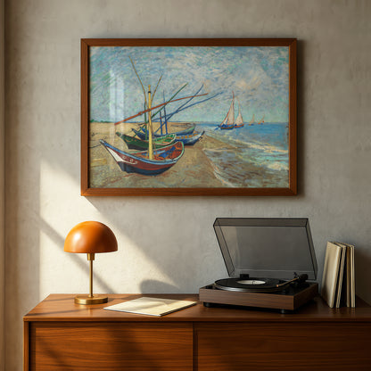 Fishing Boats on the Beach at Saintes-Maries by Vincent Van Gogh | Premium Giclée Art Print | Museum Quality Wall Art