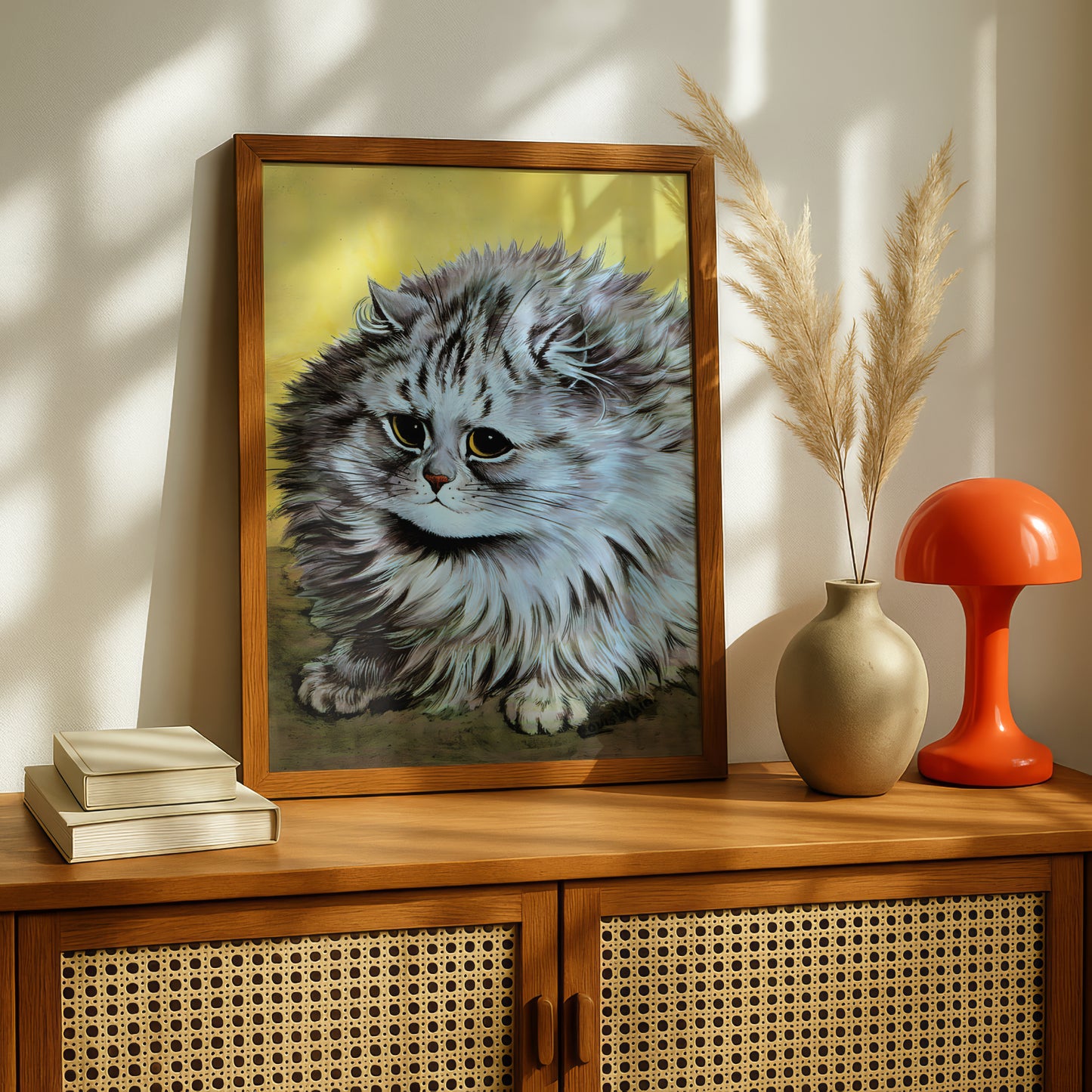Louis Wain: Fluffy Long Haired Cat | Giclée Fine Art Print | Gorgeous Cat Artwork