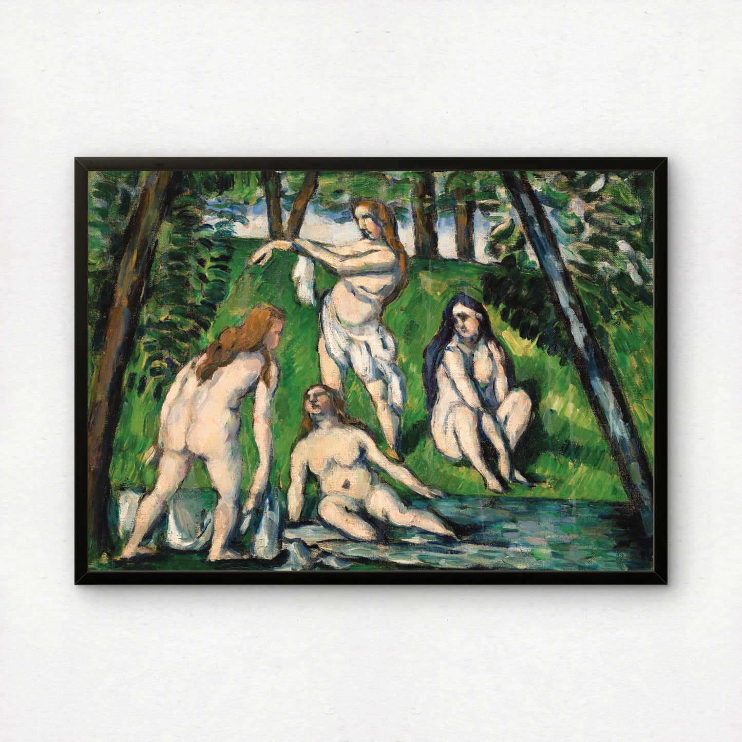 Four Bathers by Paul Cezanne Print | Premium Giclee Art Print | Post-Impressionist Wall Art | Museum Quality Reproduction | Fine Art Print