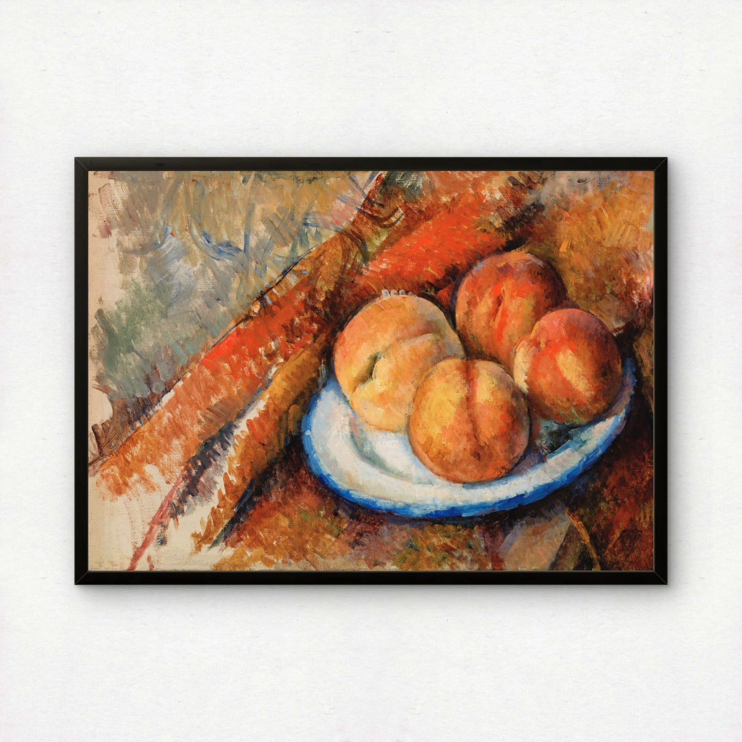 Four Peaches on a Plate by Paul Cezanne Print | Premium Giclee Art Print | Post-Impressionist Wall Art | Museum Quality Reproduction | Fine Art Print