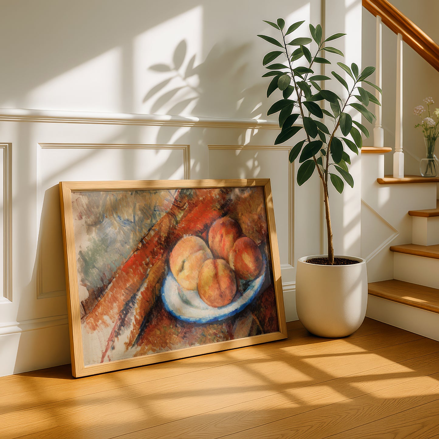 Four Peaches on a Plate by Paul Cezanne Print | Premium Giclee Art Print | Post-Impressionist Wall Art | Museum Quality Reproduction | Fine Art Print