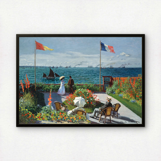 Monet Garden at Sainte-Adresse Art Print | Giclee Fine Art Reproduction | Impressionist Wall Decor