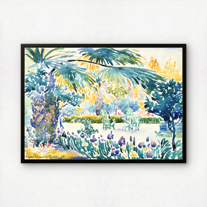 Garden of the Painter at Saint Clair by Henri-Edmond Cross Art Print | Pointillism Giclee Reproduction | French Neo-Impressionist Wall Decor