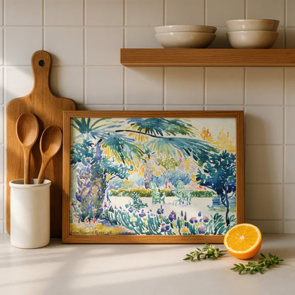 Garden of the Painter at Saint Clair by Henri-Edmond Cross Art Print | Pointillism Giclee Reproduction | French Neo-Impressionist Wall Decor