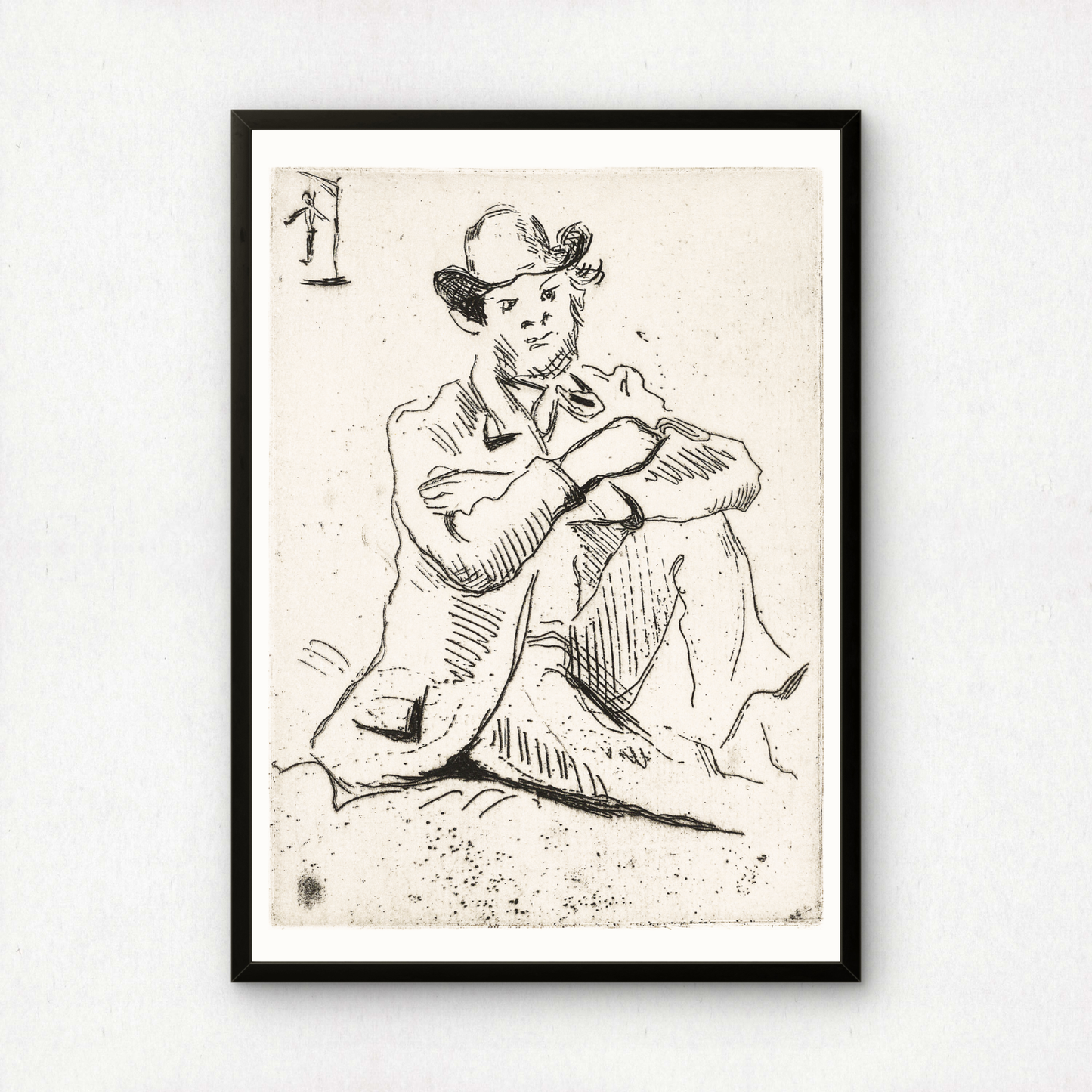 Guillaumin with the Hanged Man by Paul Cezanne Print | Premium Giclee Art Print | Post-Impressionist Wall Art | Museum Quality Reproduction | Fine Art Print