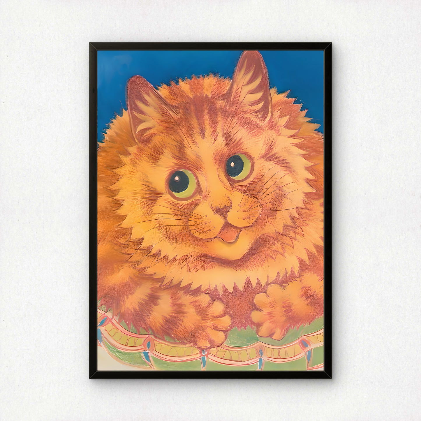Louis Wain: Happy Orange Cat Fine Art Print | Archival Quality Printing