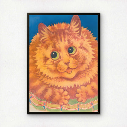 Louis Wain: Happy Orange Cat Fine Art Print | Archival Quality Printing