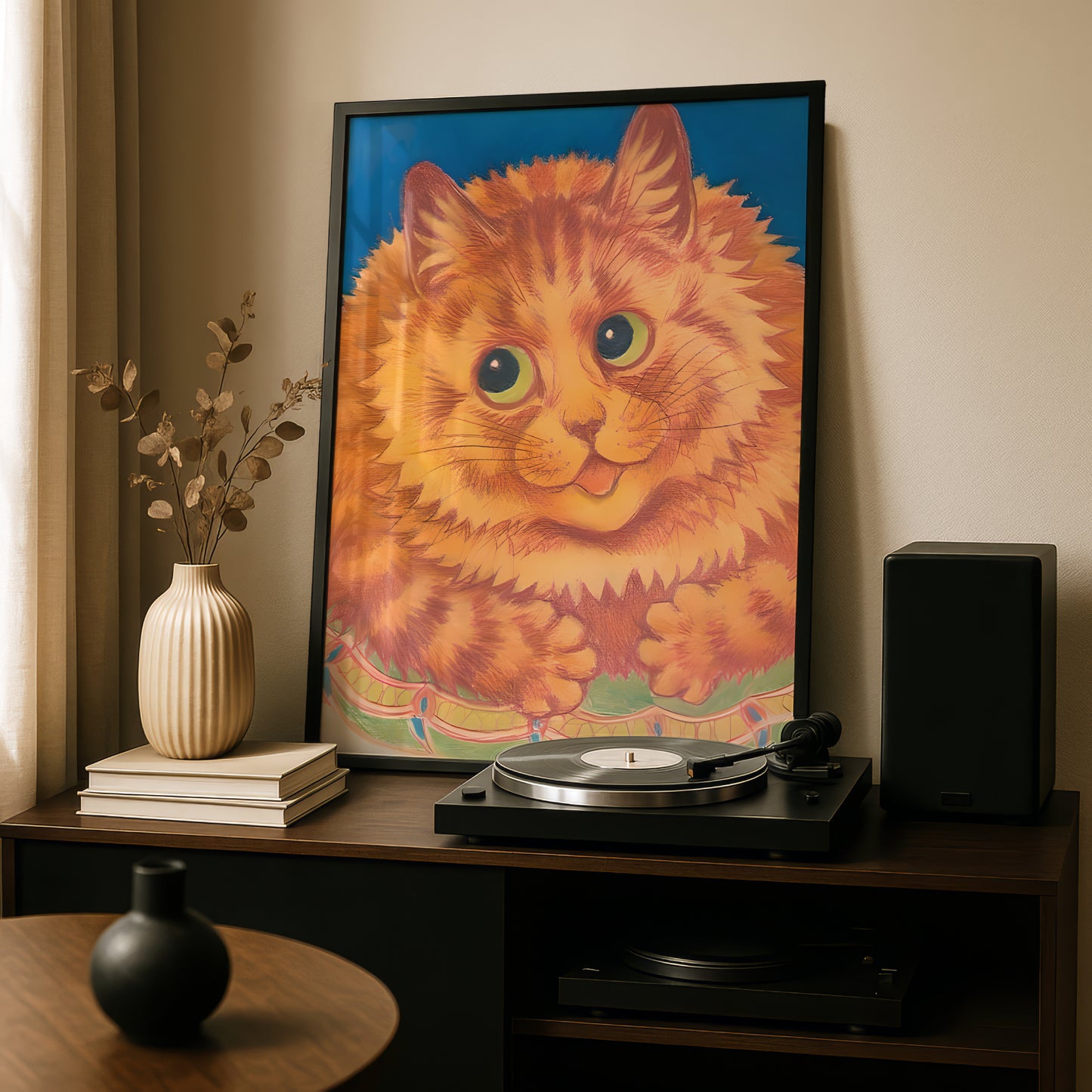 Louis Wain: Happy Orange Cat Fine Art Print | Archival Quality Printing