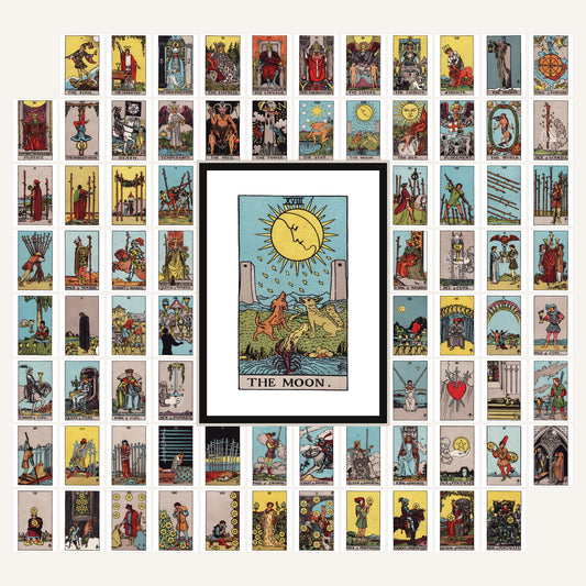 Complete Set of 78 Rider-Waite-Smith Tarot Card Deck Giclée Fine Art Prints