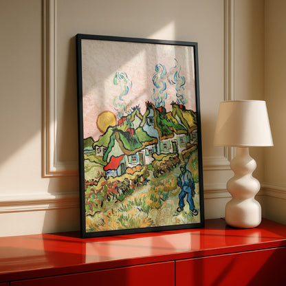 Houses and Figure (1890) by Vincent Van Gogh | Premium Giclée Art Print | Museum Quality Wall Art