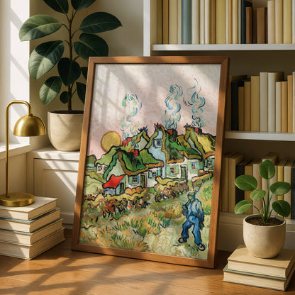Houses and Figure (1890) by Vincent Van Gogh | Premium Giclée Art Print | Museum Quality Wall Art