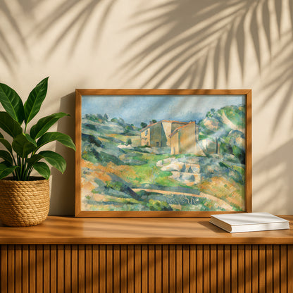 Houses in Provence: The Riaux Valley near L'Estaque by Paul Cezanne Print | Premium Giclee Art Print | Post-Impressionist Wall Art | Museum Quality