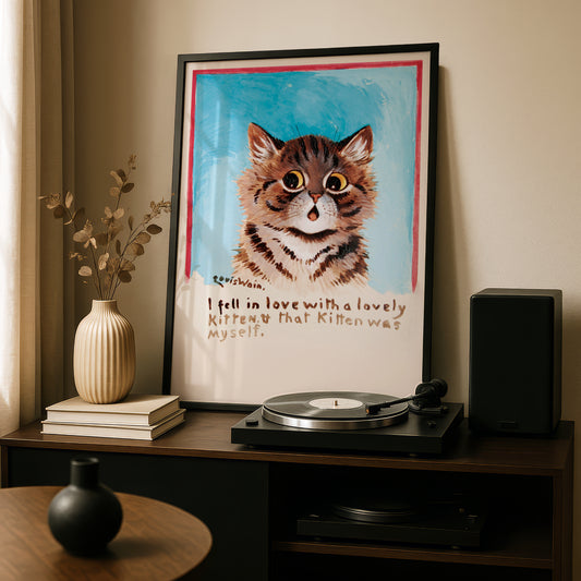 Louis Wain: I Fell in Love With a Lovely Kitten | Giclée Art Print | Cat | Archival Quality Printing