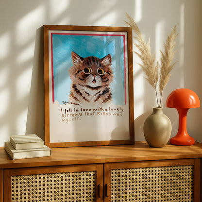 Louis Wain: I Fell in Love With a Lovely Kitten | Giclée Art Print | Cat | Archival Quality Printing