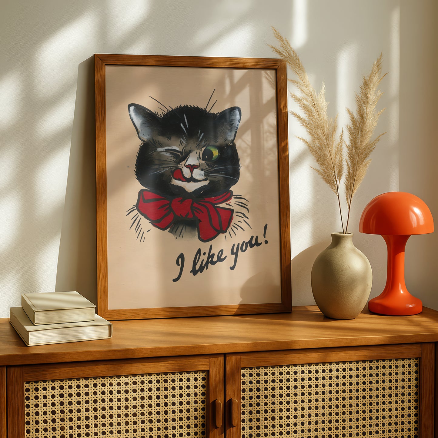 Louis Wain: I Like You! Fun Cat Picture | Giclée Art Print | Archival Quality Printing