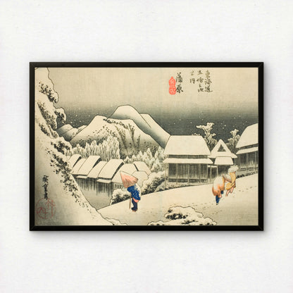 Night Snow at Kanbara by Utagawa Hiroshige | Premium Art Print