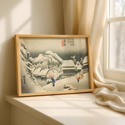 Night Snow at Kanbara by Utagawa Hiroshige | Premium Art Print