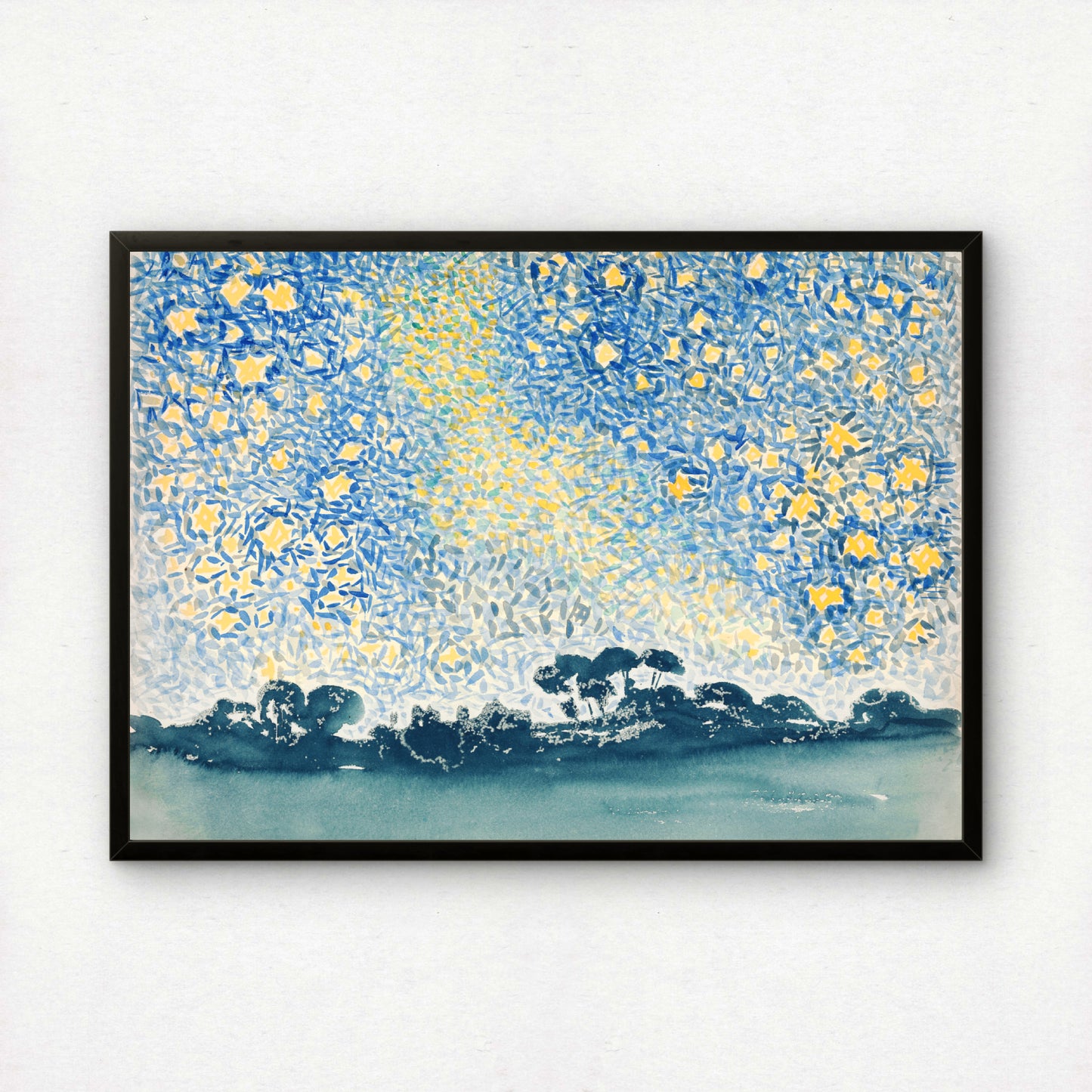 Landscape with Stars by Henri-Edmond Cross Art Print | Pointillism Giclee Reproduction | French Neo-Impressionist Wall Decor