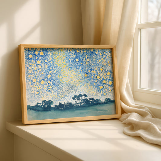 Landscape with Stars by Henri-Edmond Cross Art Print | Pointillism Giclee Reproduction | French Neo-Impressionist Wall Decor