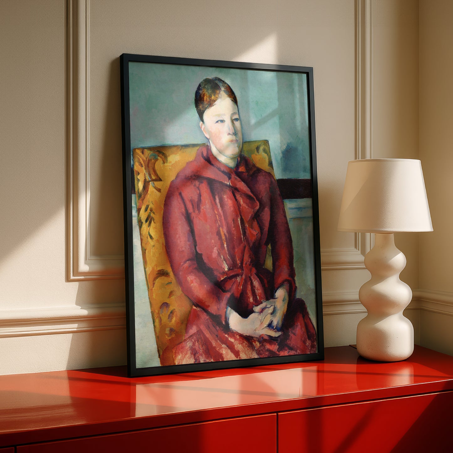 Madame Cezanne in a Yellow Chair by Paul Cezanne Print | Premium Giclee Art Print | Post-Impressionist Wall Art | Museum Quality Reproduction | Fine Art Print