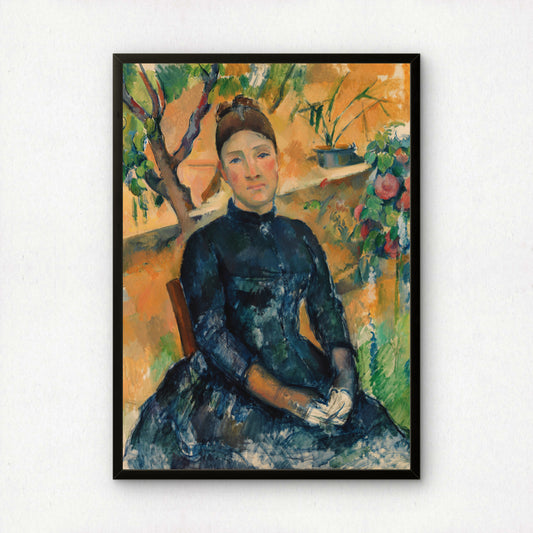 Madame Cezanne in the Conservatory by Paul Cezanne Print | Premium Giclee Art Print | Post-Impressionist Wall Art | Museum Quality Reproduction | Fine Art Print