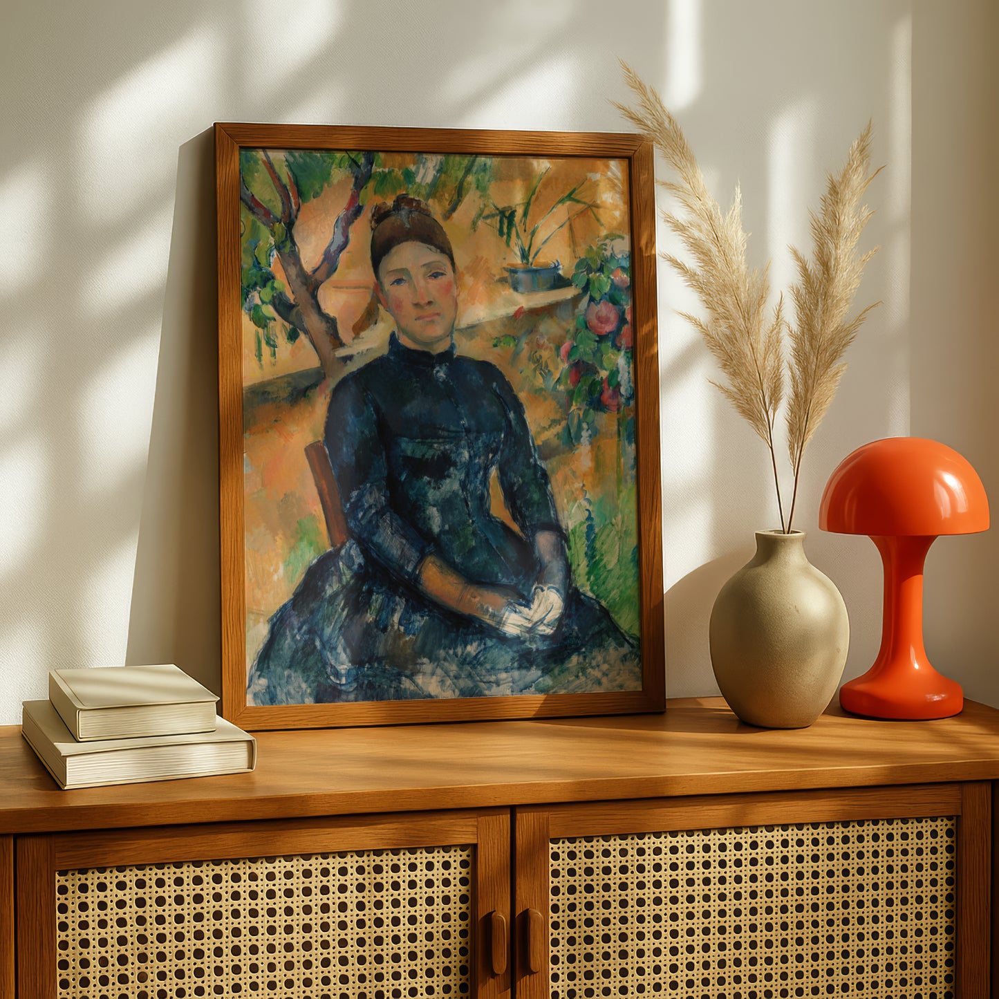 Madame Cezanne in the Conservatory by Paul Cezanne Print | Premium Giclee Art Print | Post-Impressionist Wall Art | Museum Quality Reproduction | Fine Art Print